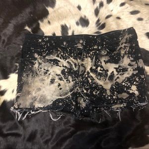 UPCYCLED black denim shorts